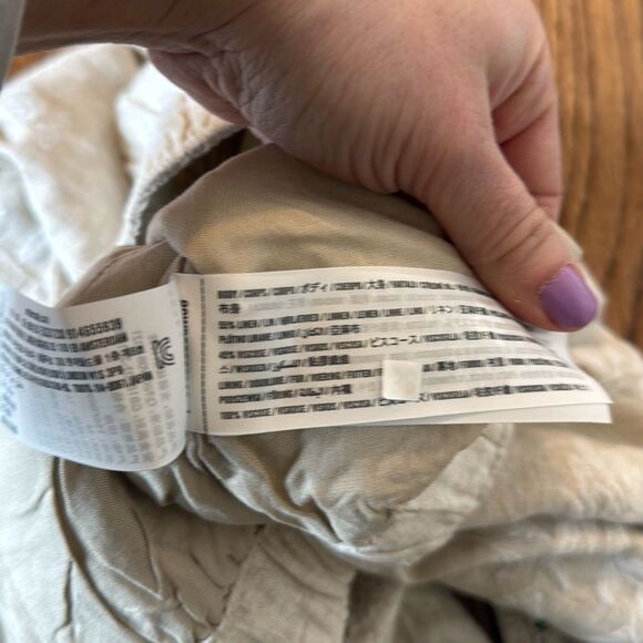 Abercrombie tan embroidered linen tank pant set medium/ large - Picture 10 of 15